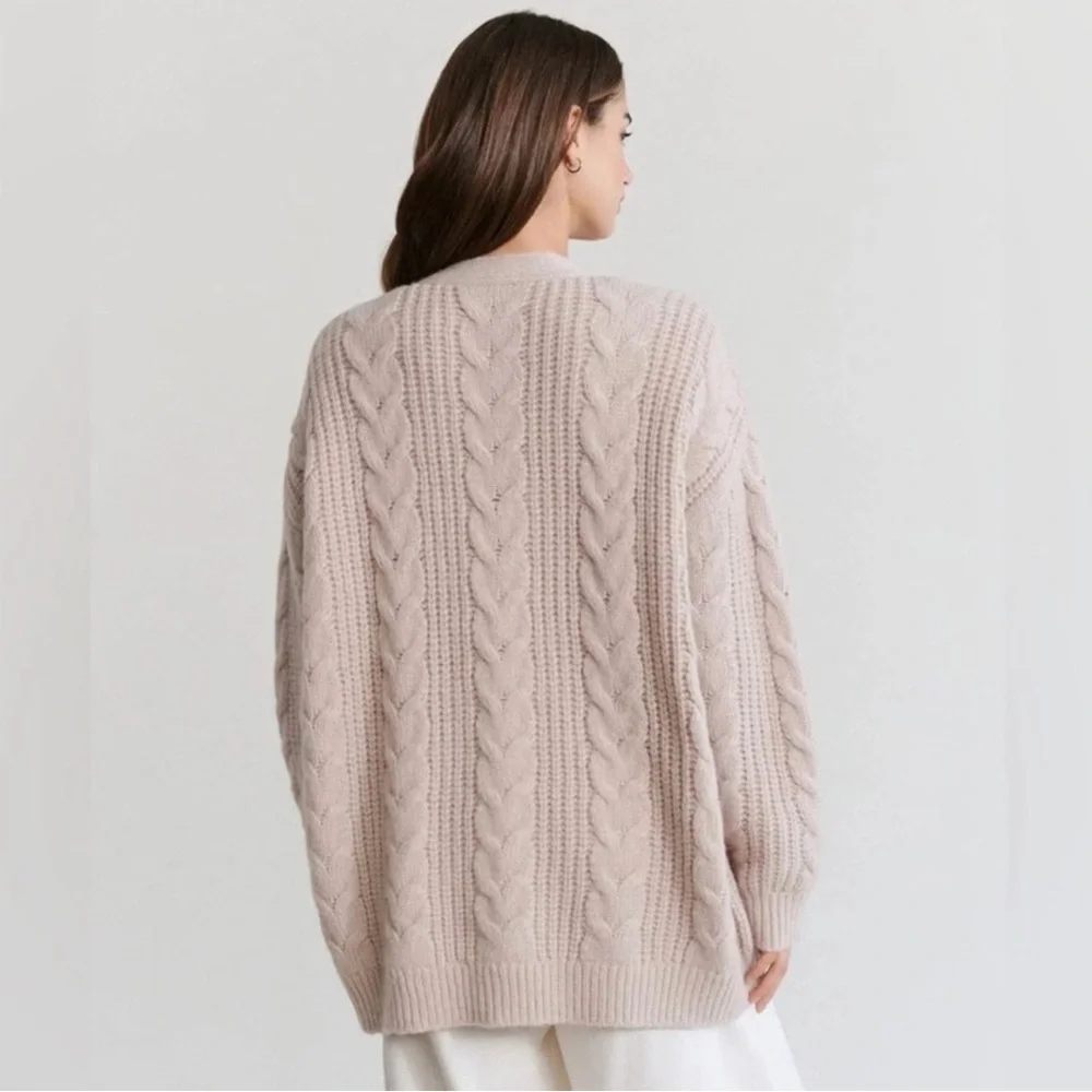 Jenni Kayne NWT Cable Cocoon Cardigan Pink Blush Size XS - Picture 4 of 15